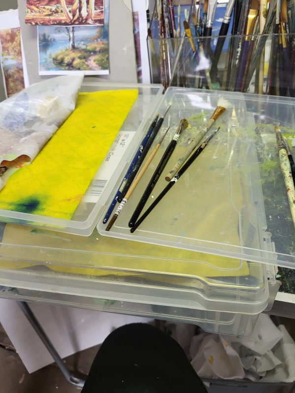 Artist palette with paint