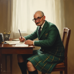 Portrait of man sitting at a desk