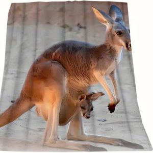 bundle deal Throw rug with image of a kangaroo