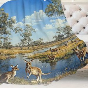 Australian Themed Decor & Gifts throw rug with outback landscape scene