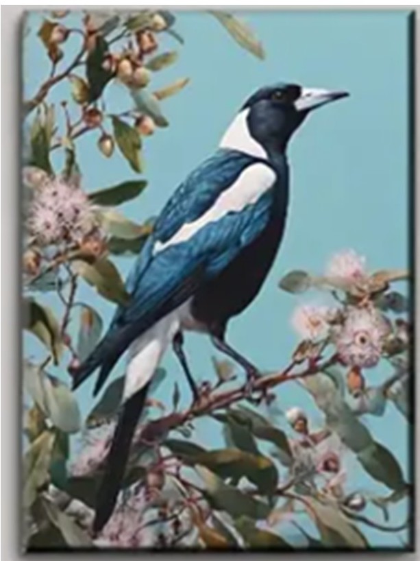 Stunning Canvas Prints Featuring Iconic Birds and Animals of Australia 2 magpie perched on branch