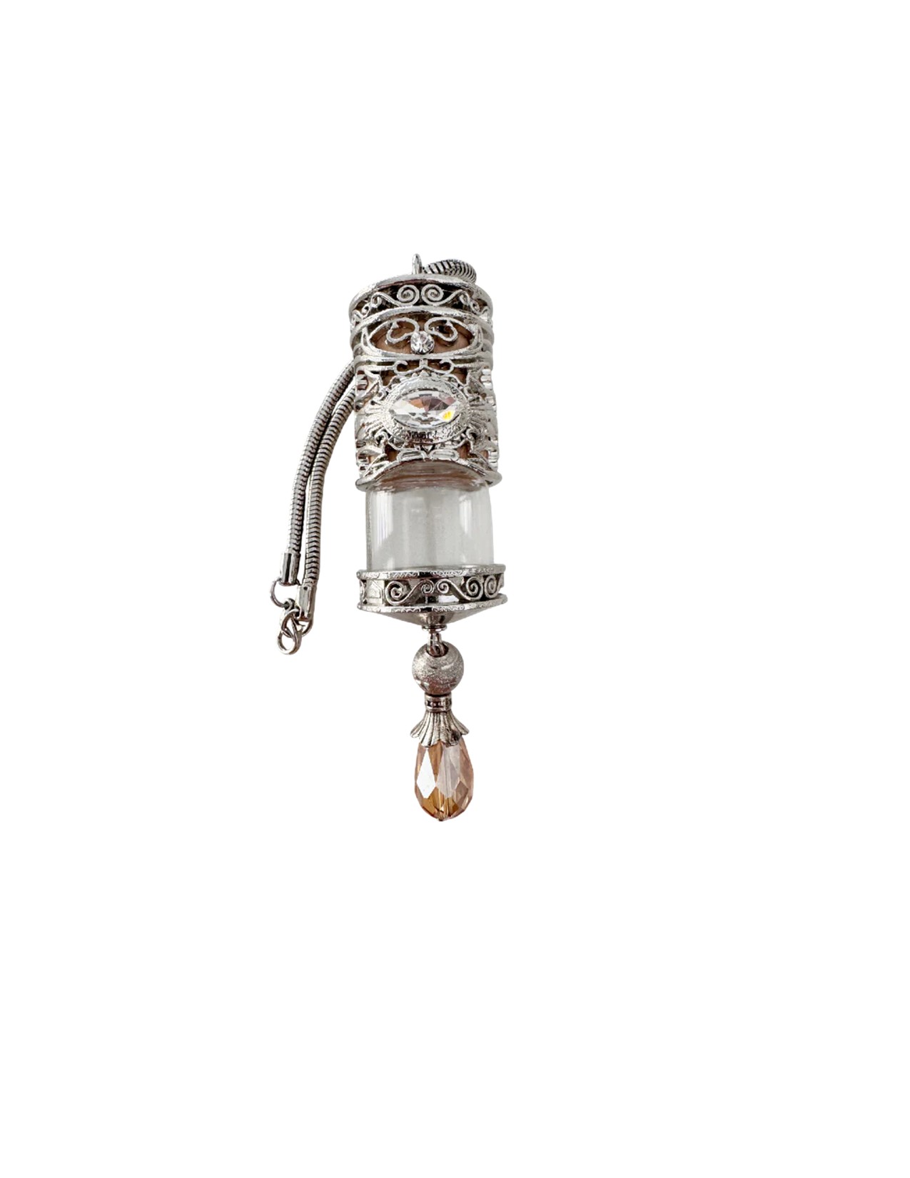 Elegant silver car diffuser air freshener pendant